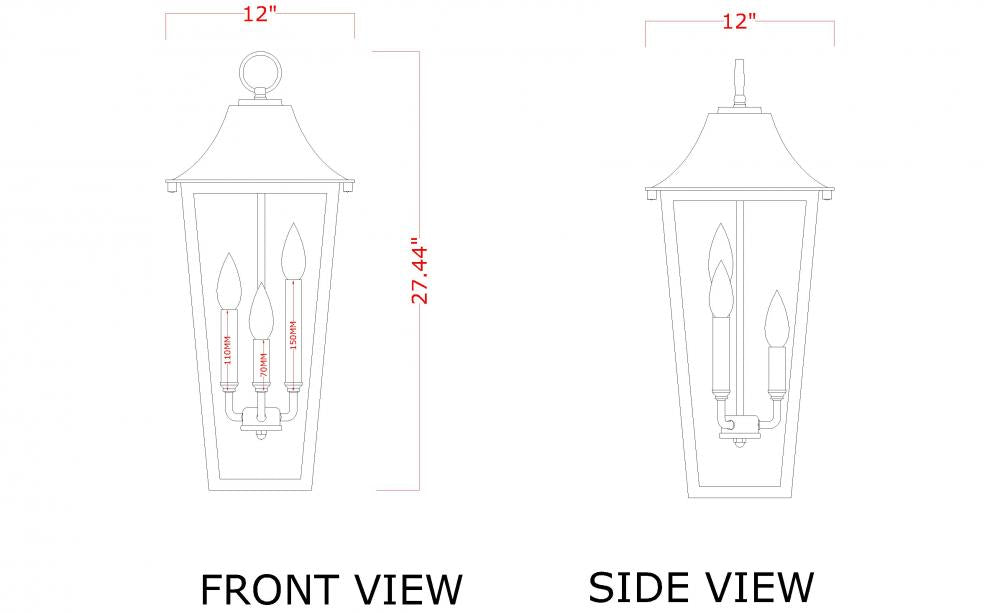 Z-Lite Lighting 5008CHXL-BK Exterior Traditional - Black