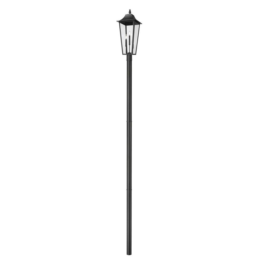 3 Light Outdoor Post Mount Fixture-Clear Beveled
