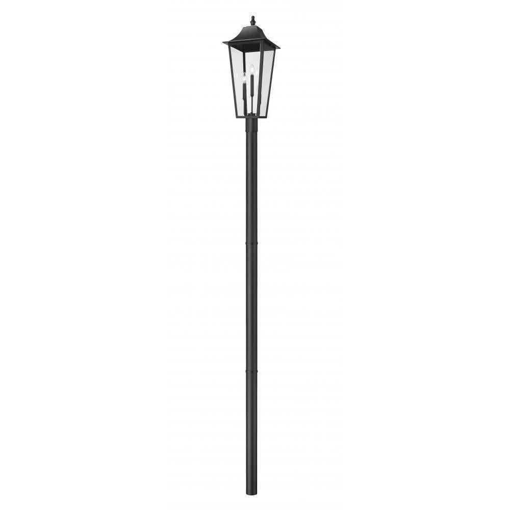 3 Light Outdoor Post Mount Fixture-Clear Beveled