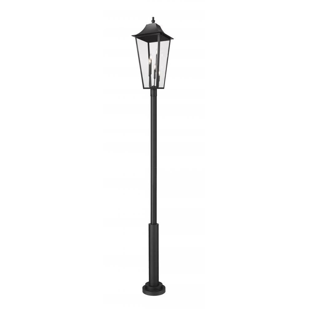 5 Light Outdoor Post Mounted Fixture-Clear Beveled