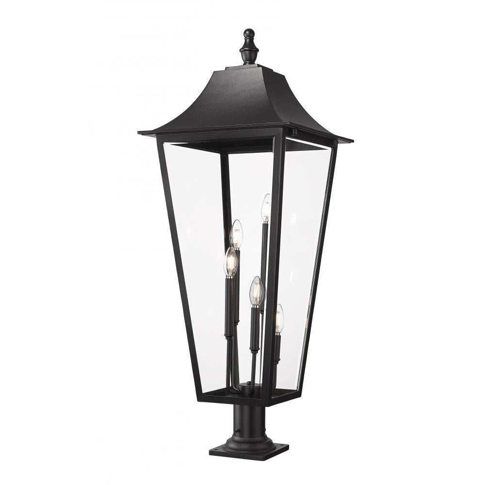5 Light Outdoor Pier Mounted Fixture-Clear Beveled