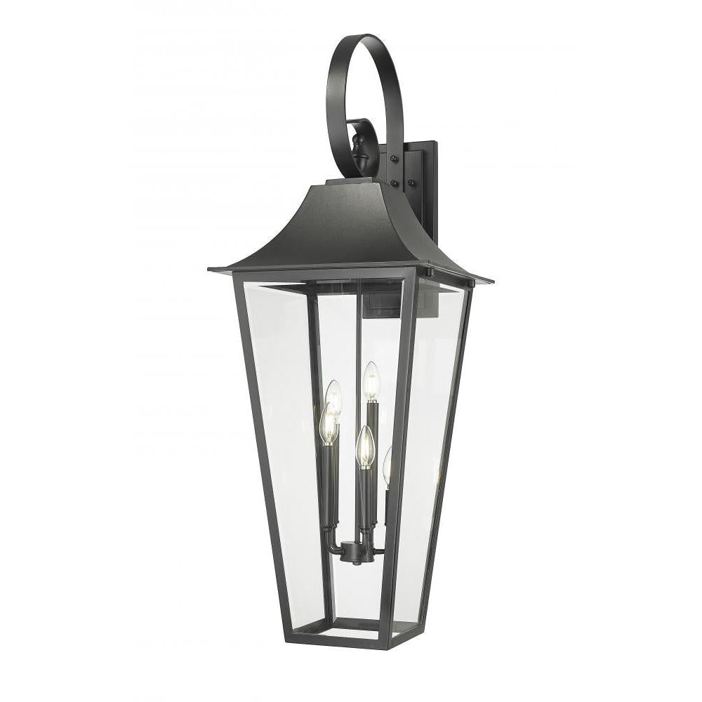 5 Light Outdoor Wall Light-Clear Beveled