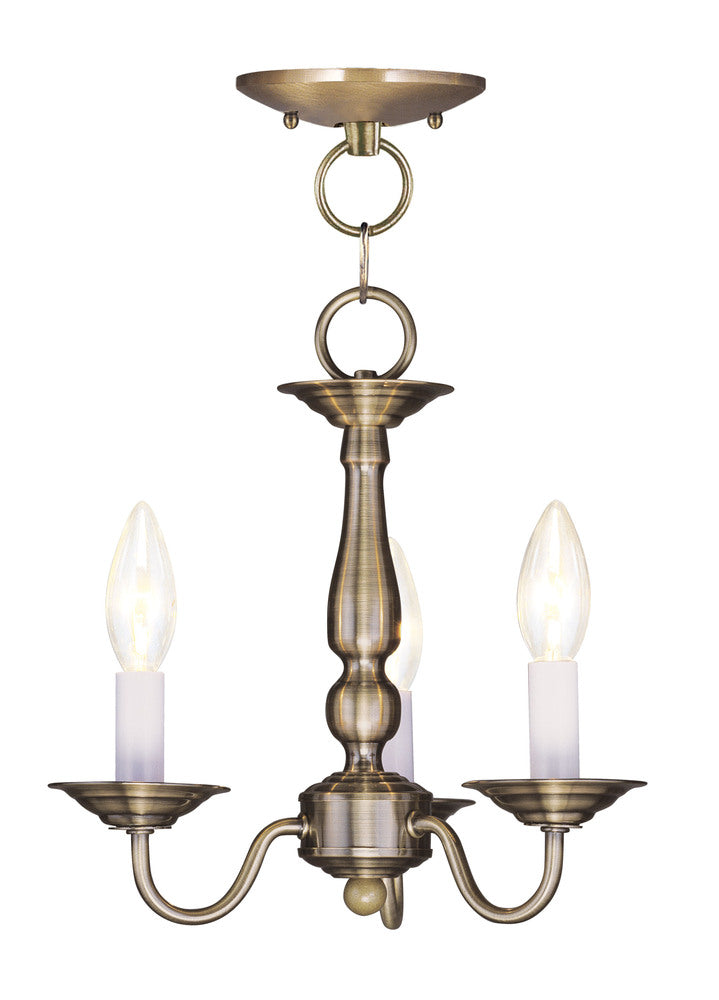 Livex Lighting WILLIAMSBURGH 5009-01 Semi Flush Mt Traditional - Antique Brass