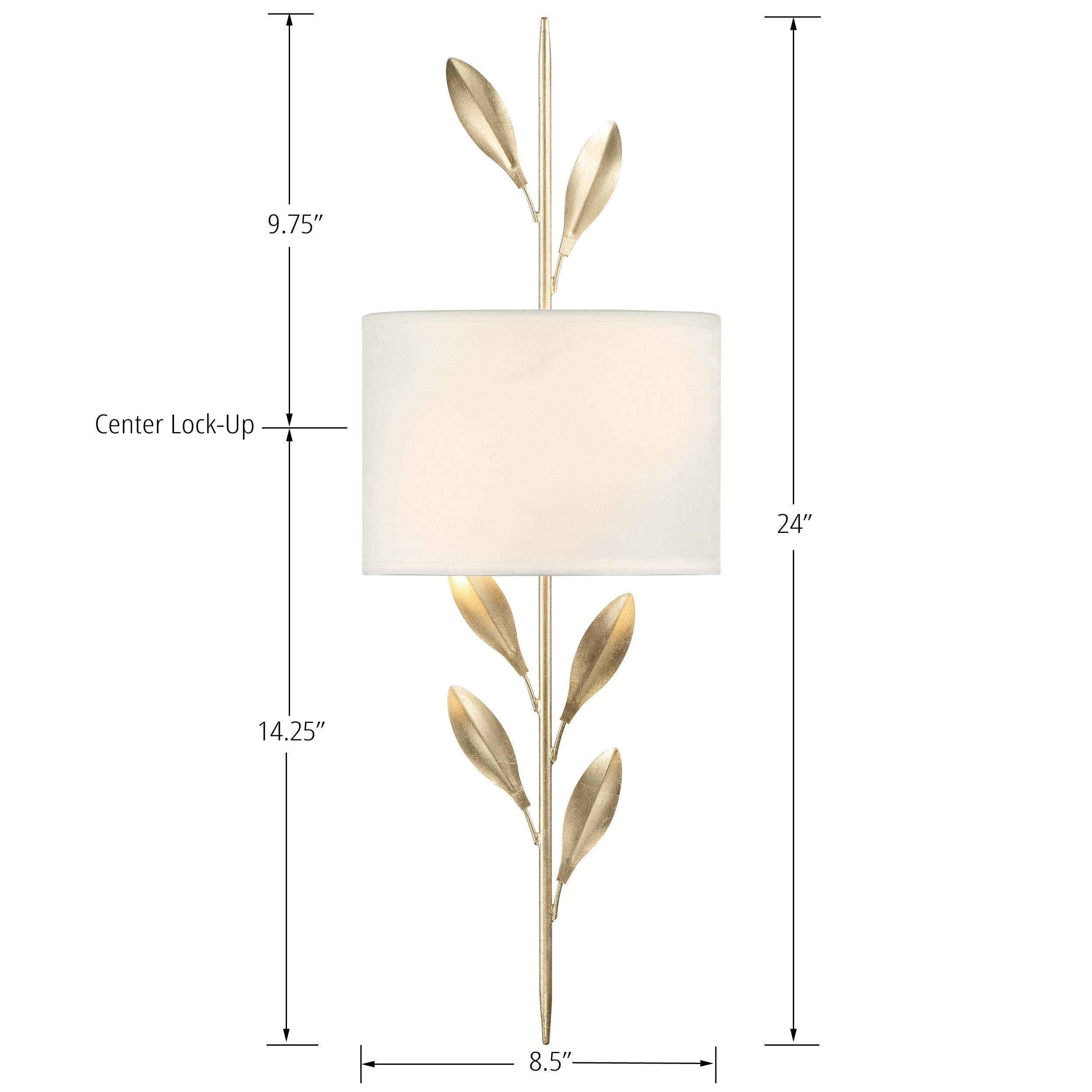 Crystorama Broche 501-GA – 8.5 Inch – 2 Light – Sconce – Antique Gold – Dry Rated
