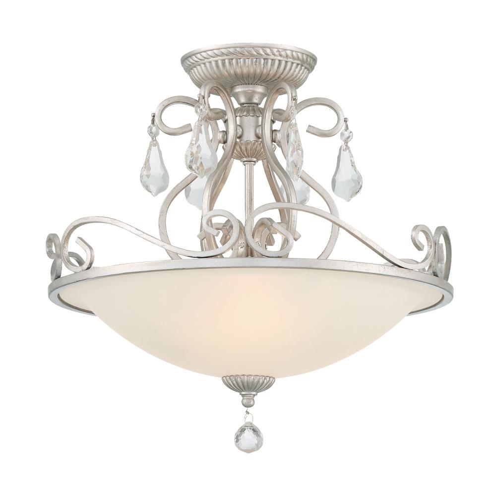 Crystorama ASHTON 5010-OS-CL-MWP Semi Flush Mt Contemporary - Olde Silver