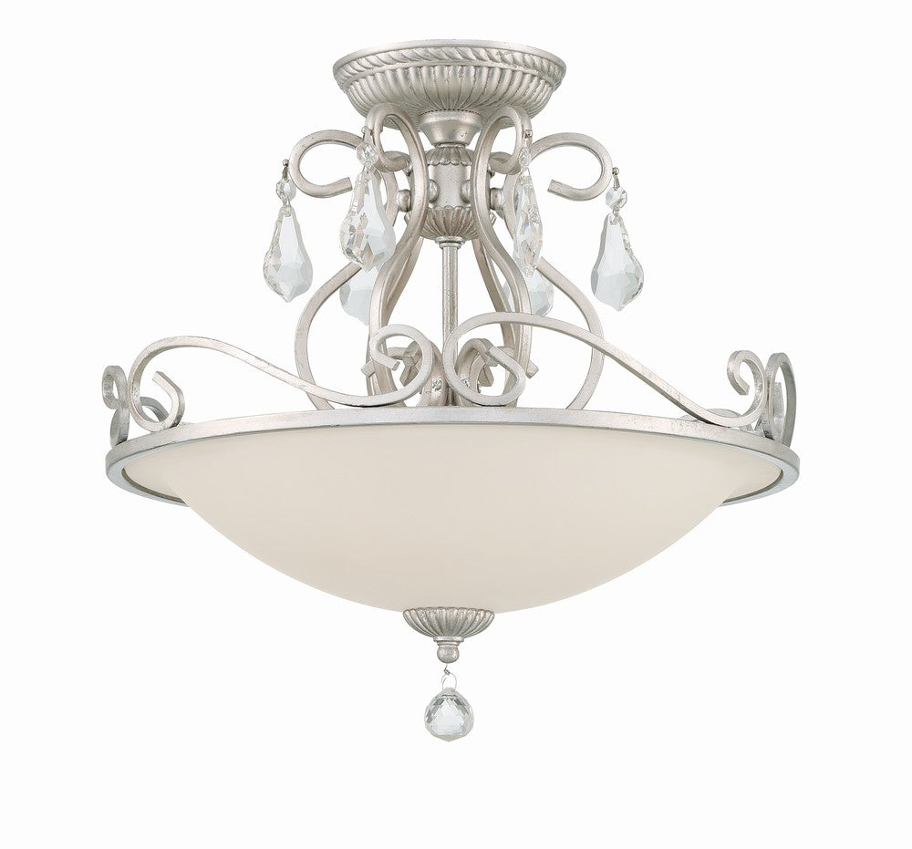 Crystorama ASHTON 5010-OS-CL-MWP Semi Flush Mt Contemporary - Olde Silver