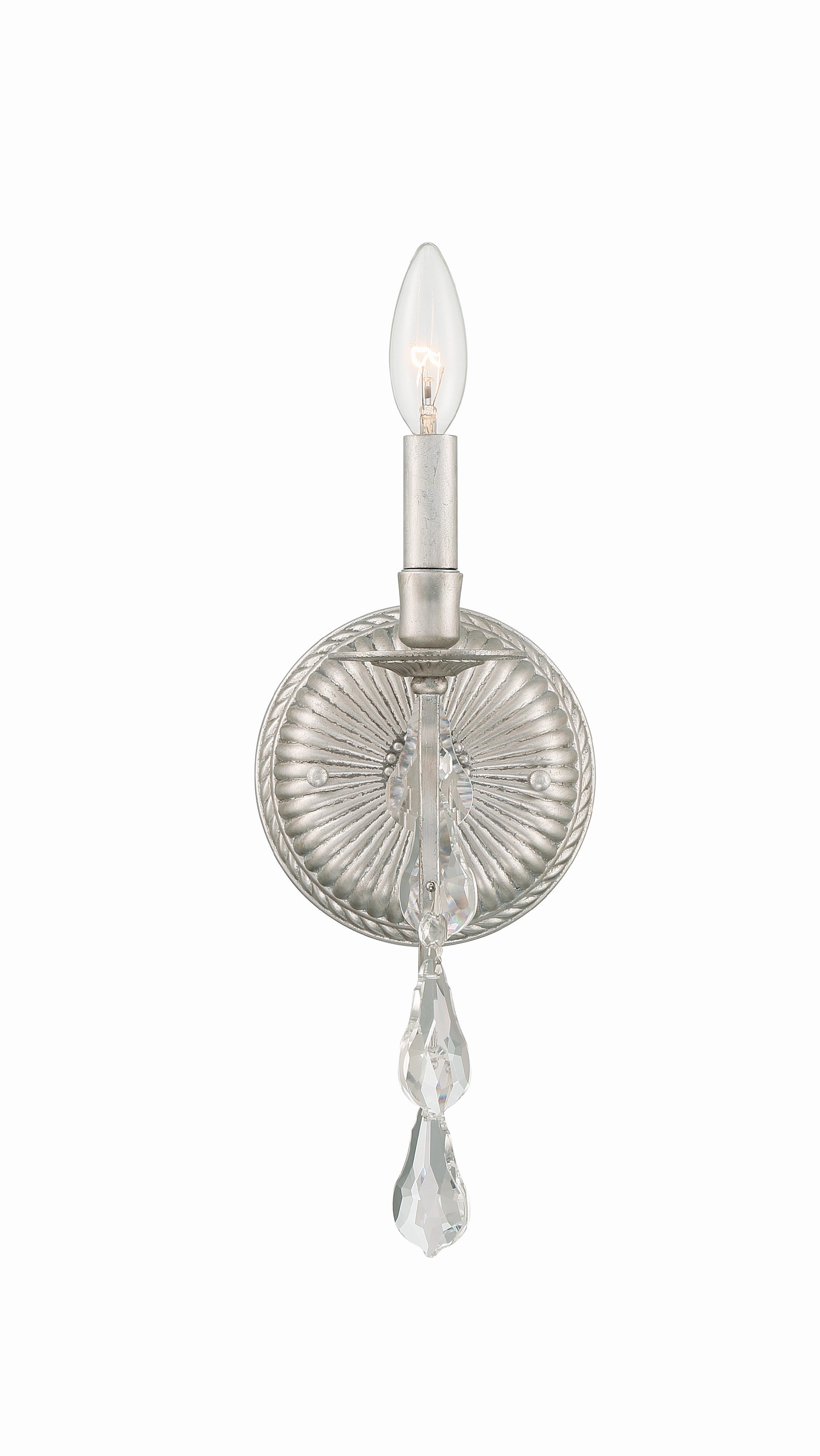 Crystorama Ashton 5011-OS-CL-MWP – 5.5 Inch – 1 Light – Sconce – Clear Crystal – Olde Silver – Damp Rated