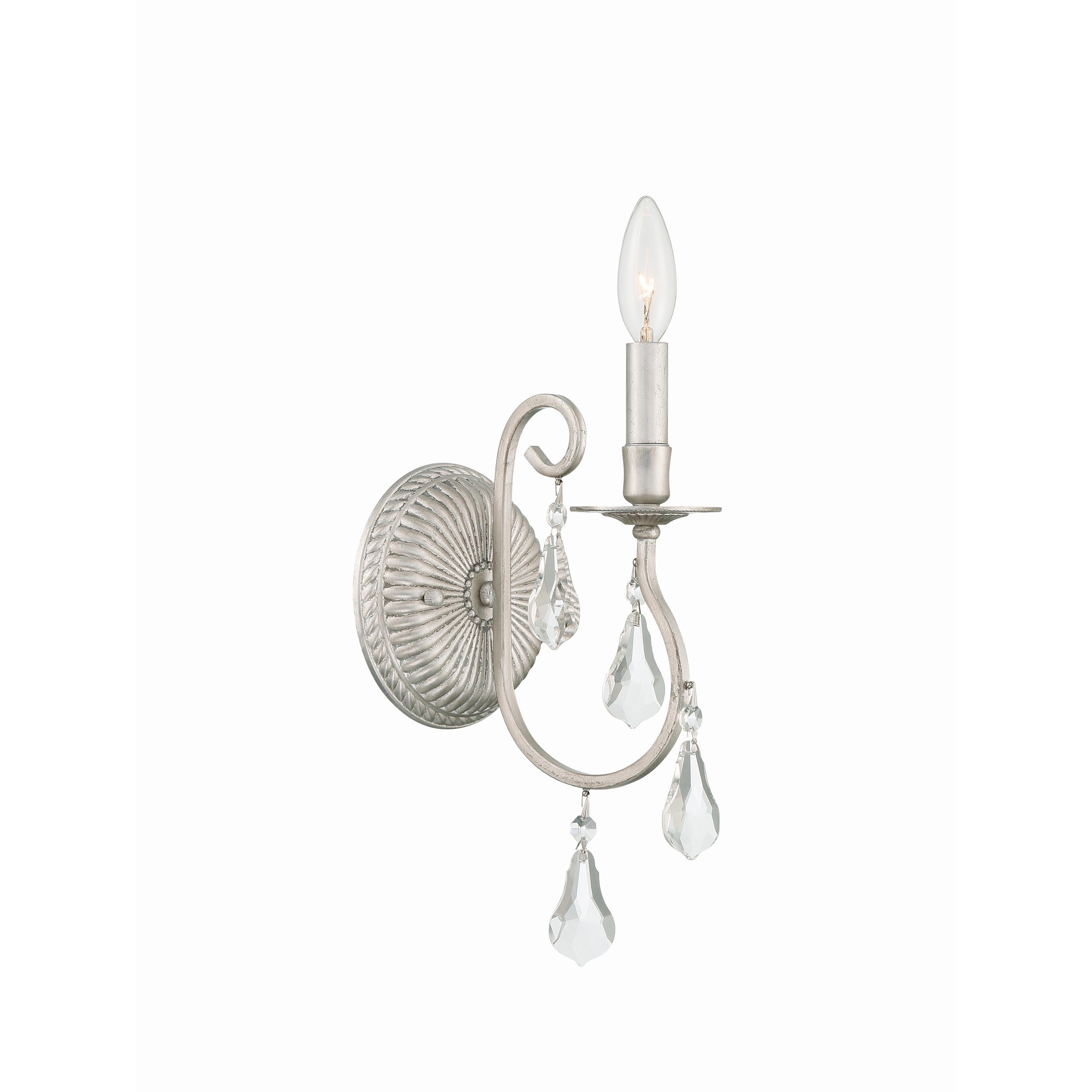 Crystorama Ashton 5011-OS-CL-S – 5.5 Inch – 1 Light – Sconce – Clear Crystal – Olde Silver – Damp Rated