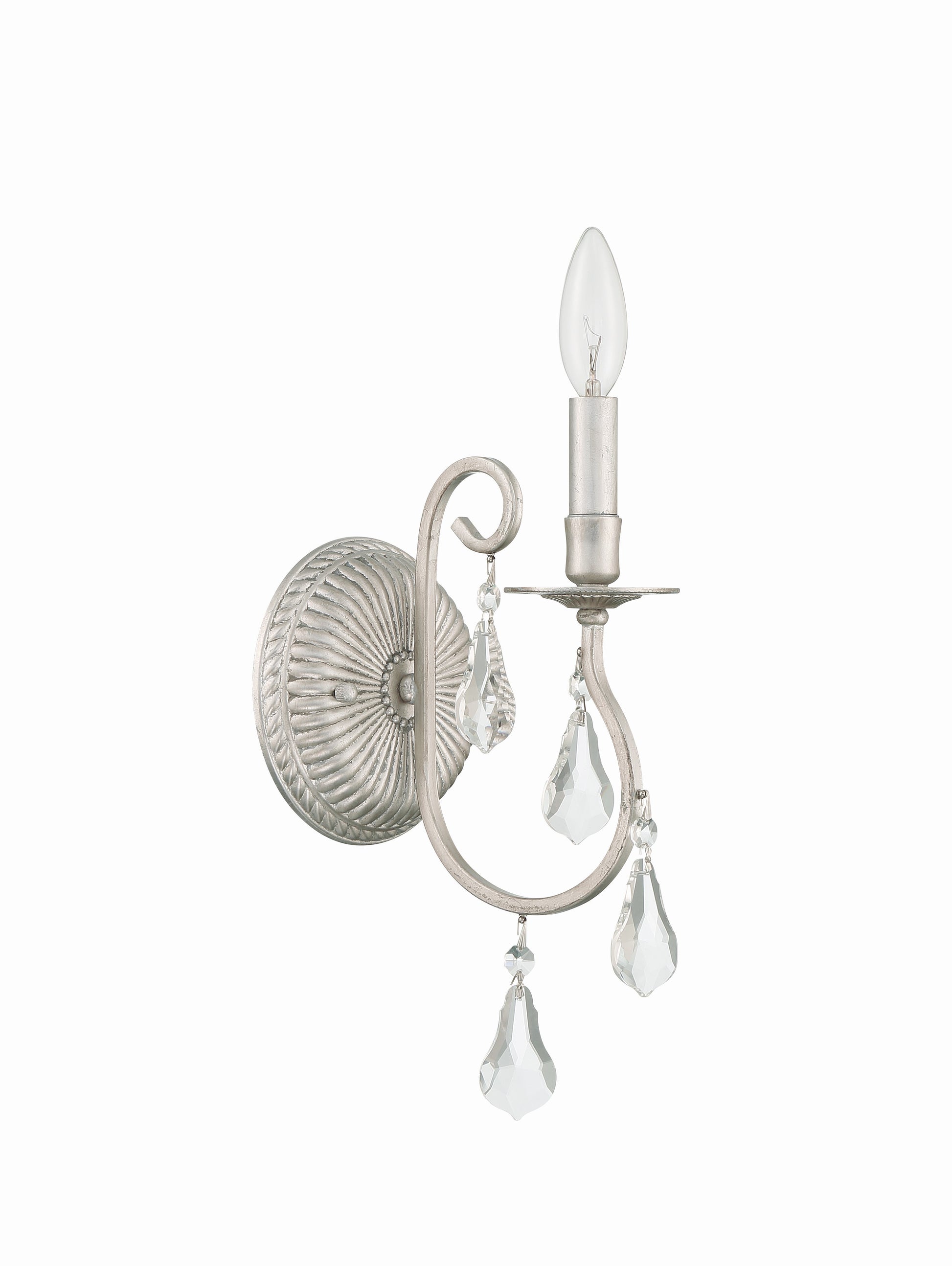 Crystorama Ashton 5011-OS-CL-S – 5.5 Inch – 1 Light – Sconce – Clear Crystal – Olde Silver – Damp Rated