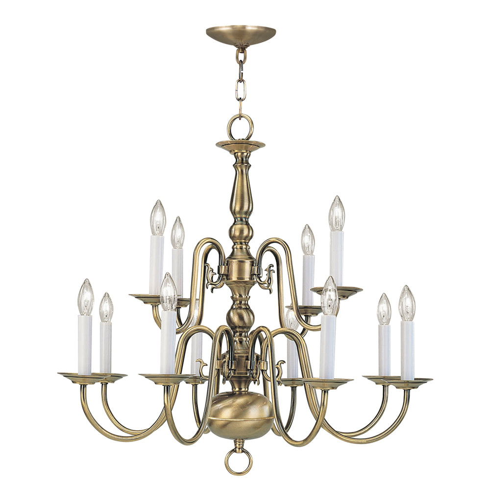 Livex Lighting WILLIAMSBURGH 5012-01 Chandelier Traditional - Antique Brass