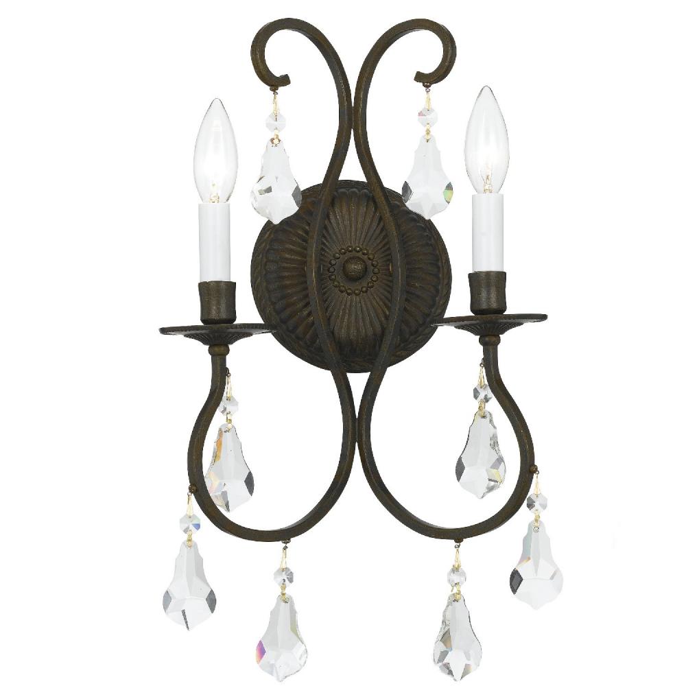 Crystorama ASHTON 5012-EB-CL-MWP Sconce Contemporary - English Bronze