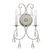 Crystorama Lighting 5012-OS-CL-S Sconce, UL Damp Rated, Olde Silver