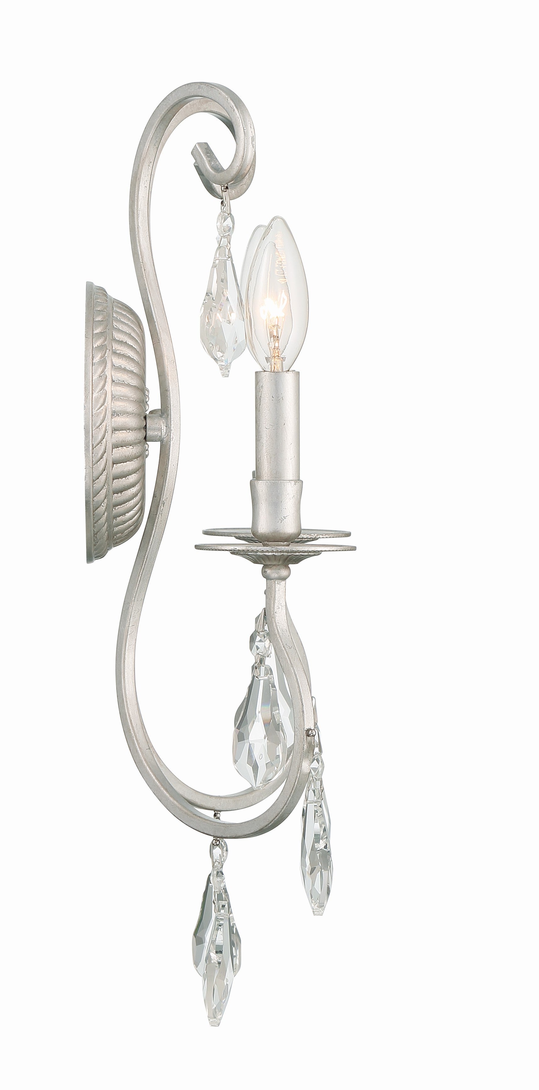 Crystorama Ashton 5012-OS-CL-S – 10.5 Inch – 2 Light – Sconce – Clear Crystal – Olde Silver – Damp Rated