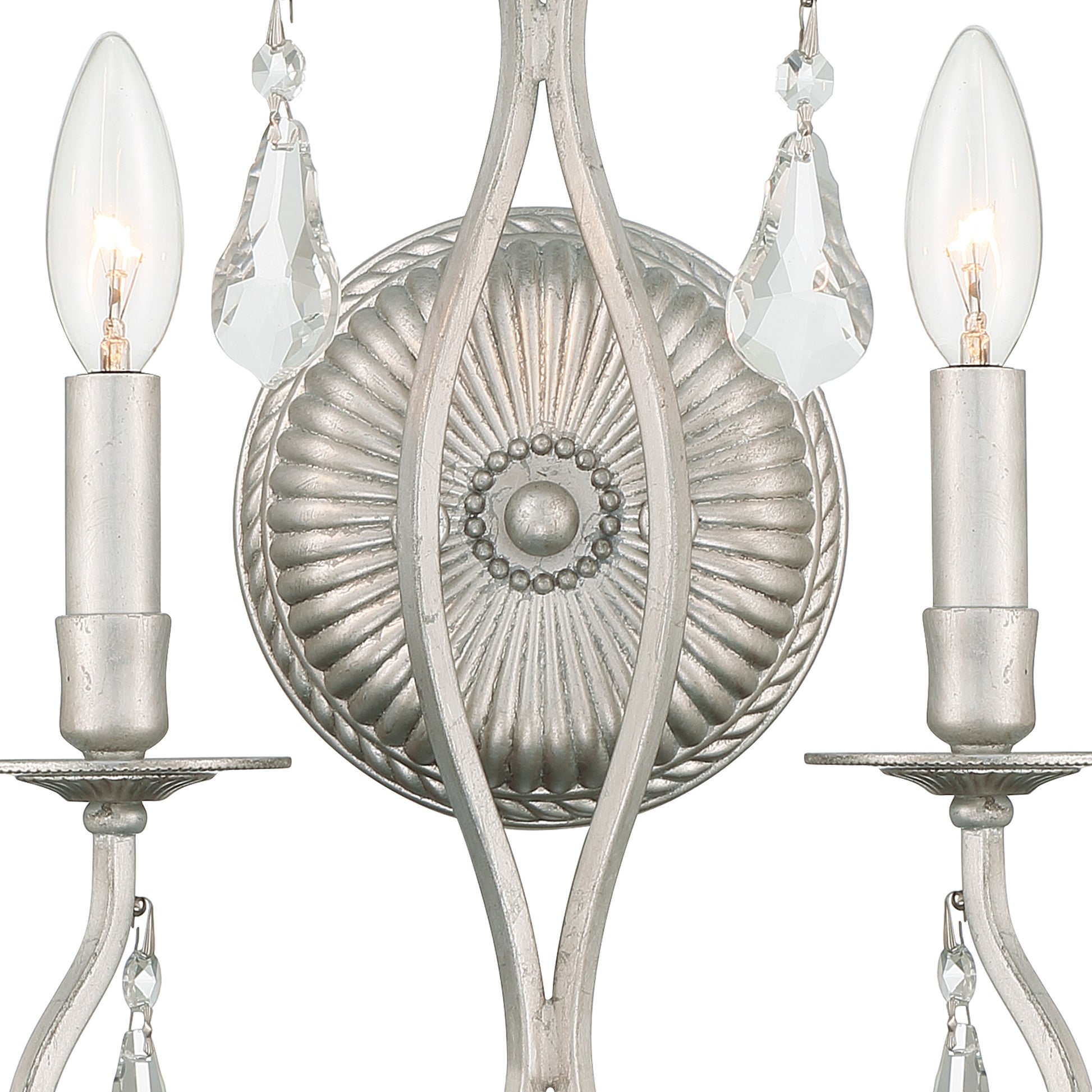 Crystorama Ashton 5012-OS-CL-S – 10.5 Inch – 2 Light – Sconce – Clear Crystal – Olde Silver – Damp Rated