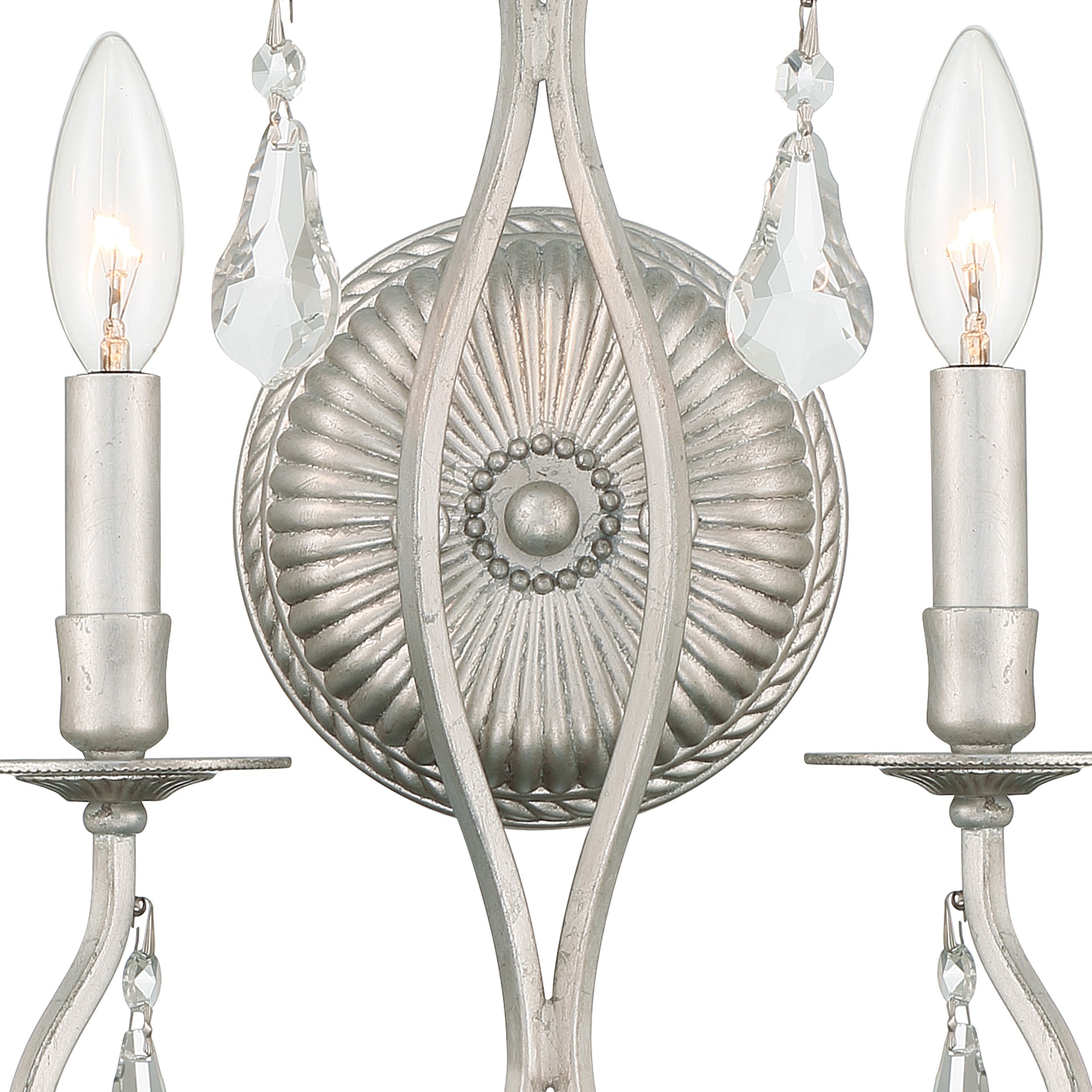 Crystorama Ashton 5012-OS-CL-S – 10.5 Inch – 2 Light – Sconce – Clear Crystal – Olde Silver – Damp Rated