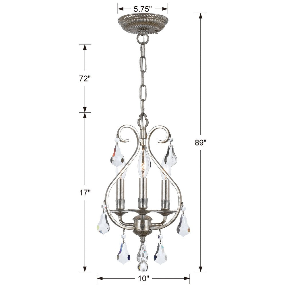 Crystorama ASHTON 5013-OS-CL-MWP Mini Chandelier Contemporary - Olde Silver