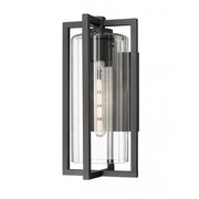 1 Light Outdoor Wall Light-Clear Ribbed
