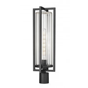 1 Light Outdoor Post Mount Fixture-Clear Ribbed