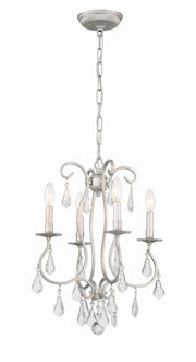 Crystorama Ashton 5014-OS-CL-S – 16 Inch – 4 Light – Chandelier – Clear Crystal – Olde Silver – Damp Rated