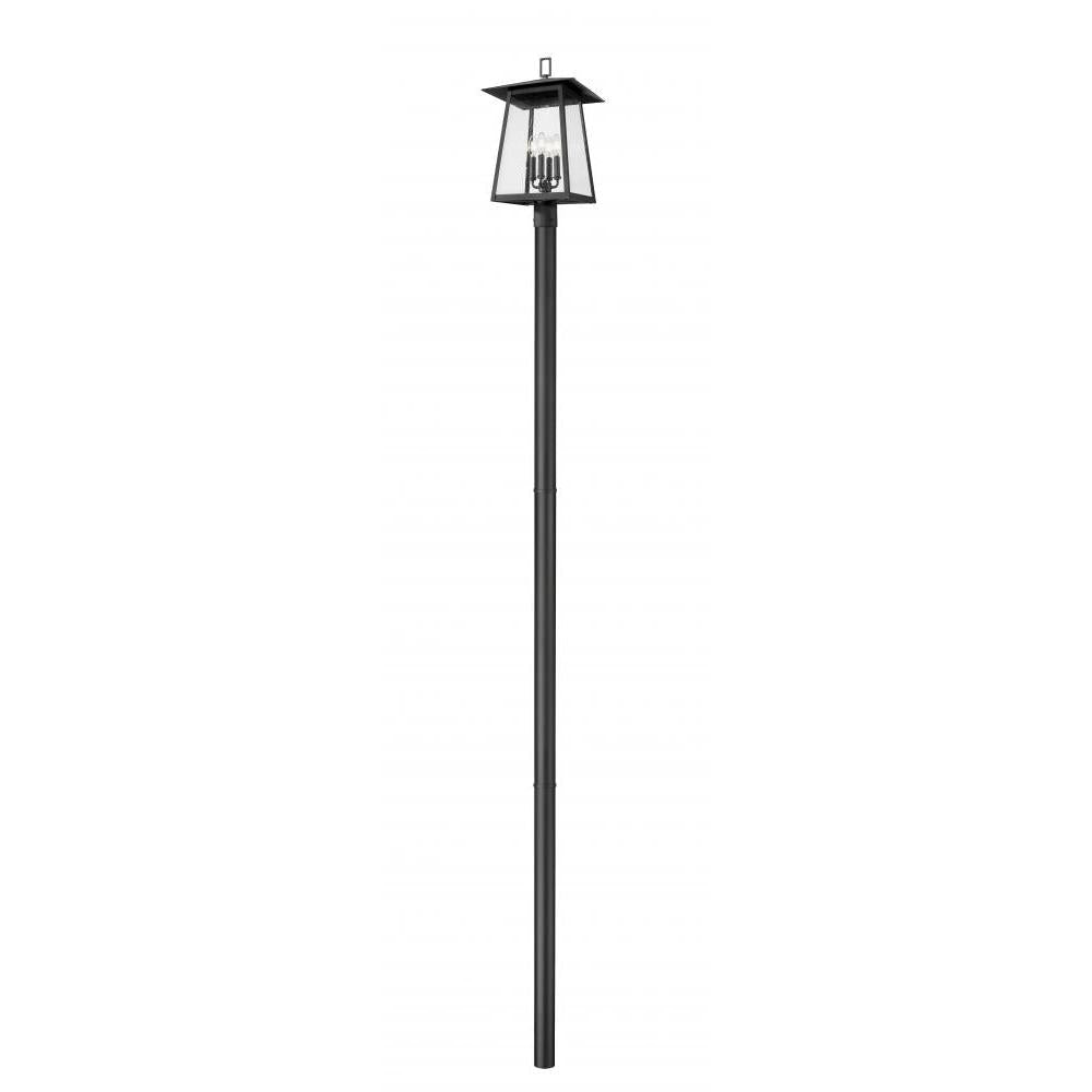 4 Light Outdoor Post Mounted Fixture-Clear Seedy