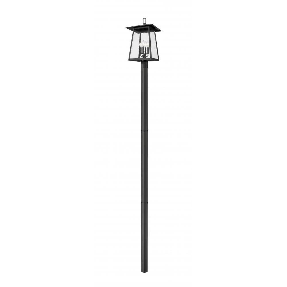 4 Light Outdoor Post Mounted Fixture-Clear Seedy