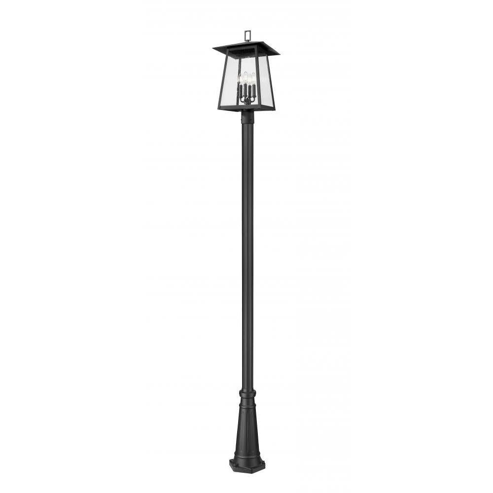 4 Light Outdoor Post Mounted Fixture-Clear Seedy