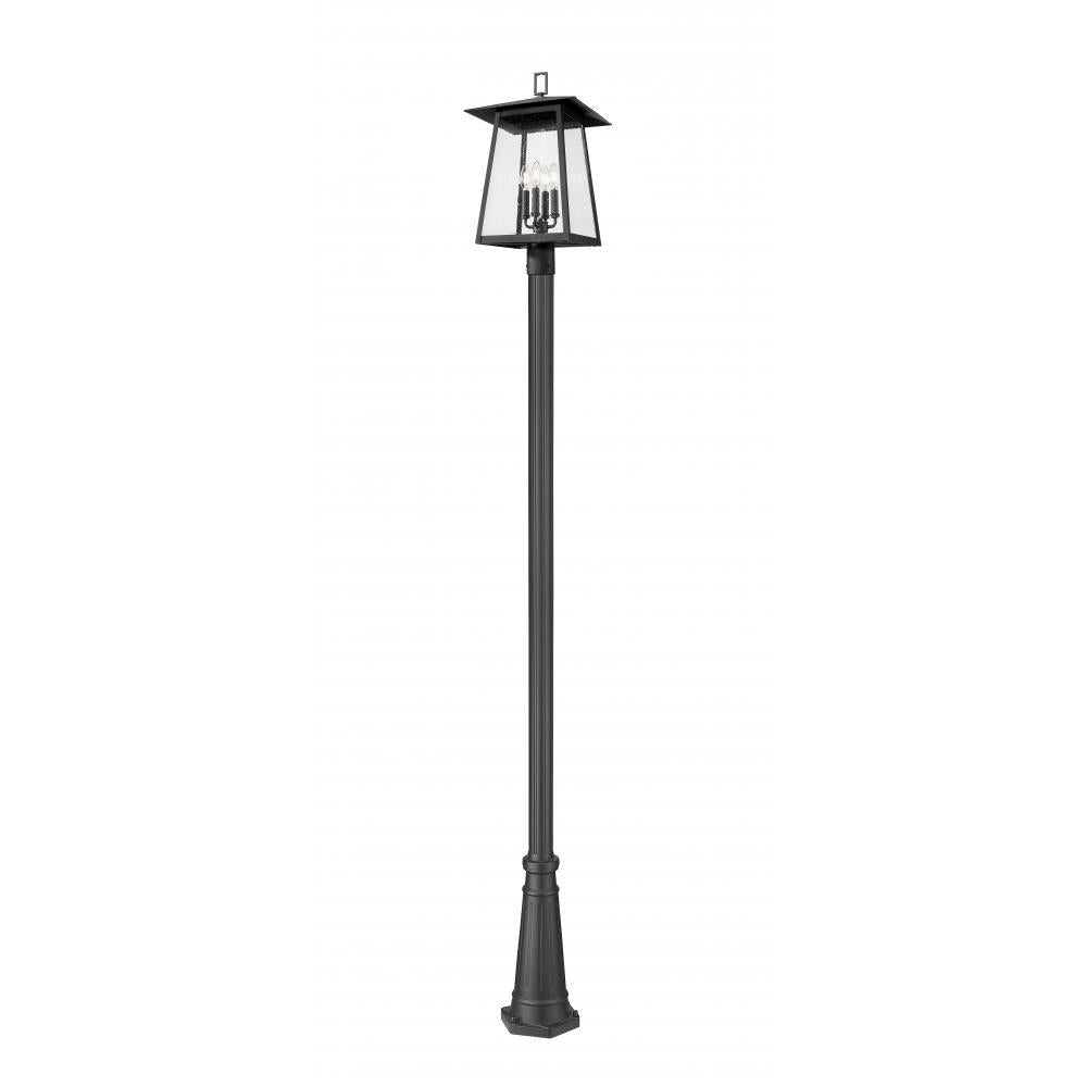 4 Light Outdoor Post Mounted Fixture-Clear Seedy