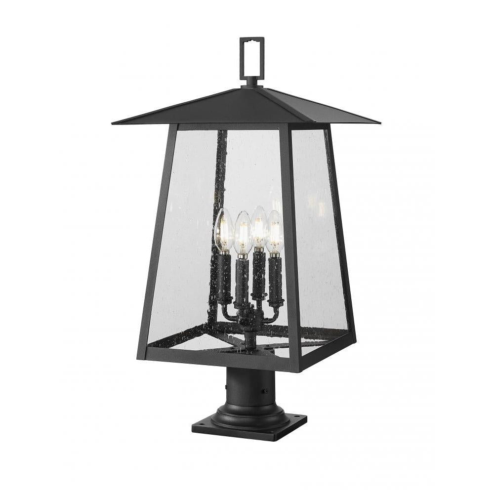 4 Light Outdoor Pier Mounted Fixture-Clear Seedy