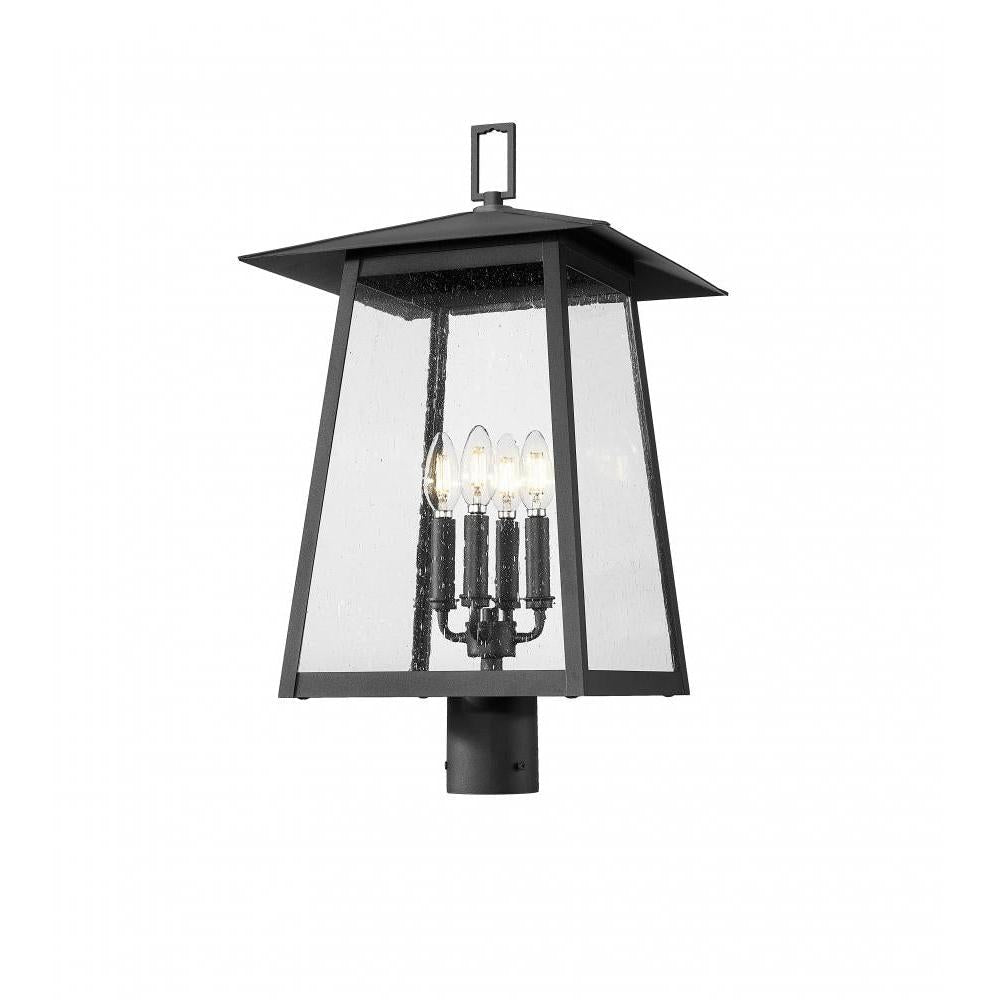 4 Light Outdoor Post Mount Fixture-Clear Seedy