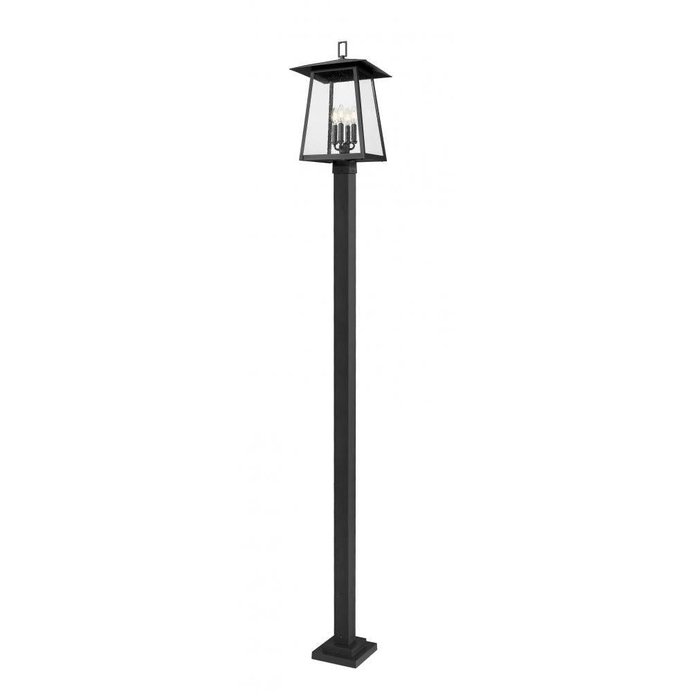 4 Light Outdoor Post Mounted Fixture-Clear Seedy