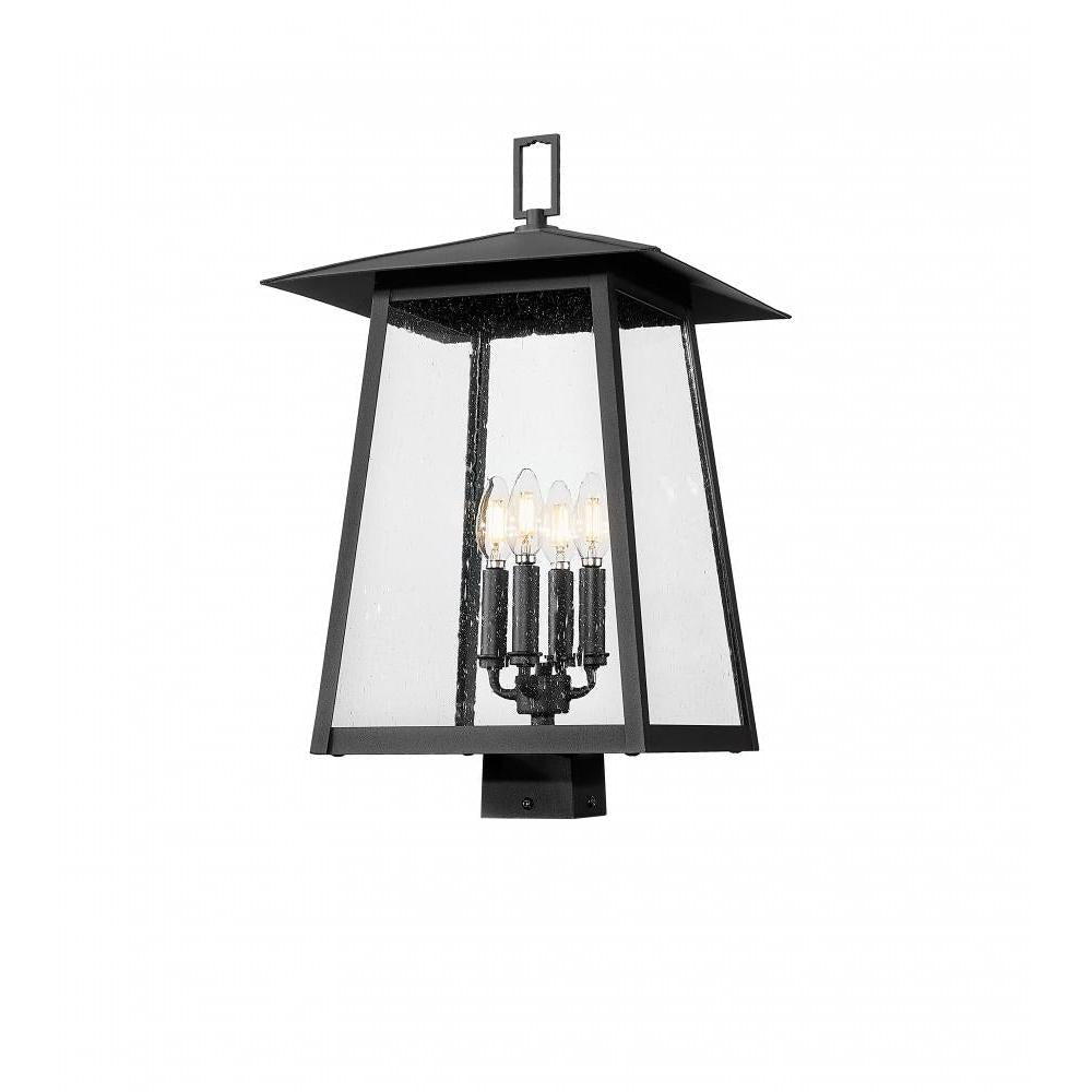 4 Light Outdoor Post Mount Fixture-Clear Seedy