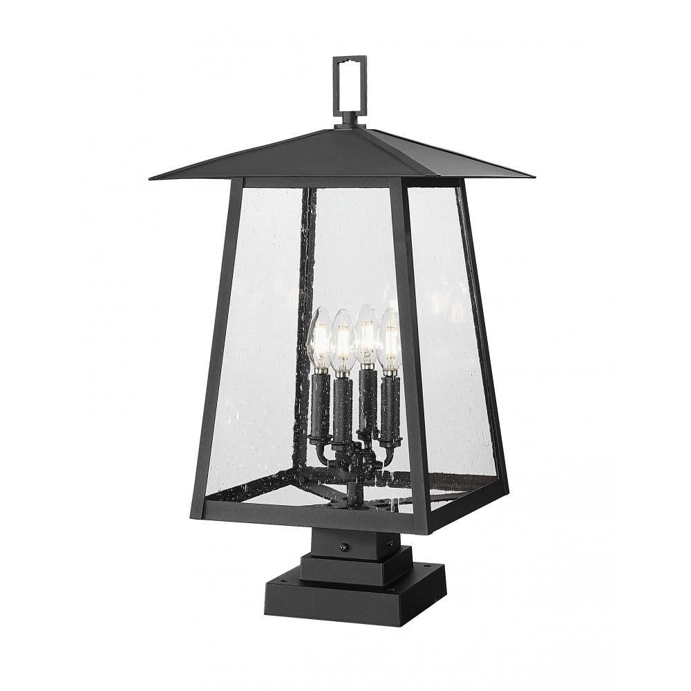 4 Light Outdoor Pier Mounted Fixture-Clear Seedy