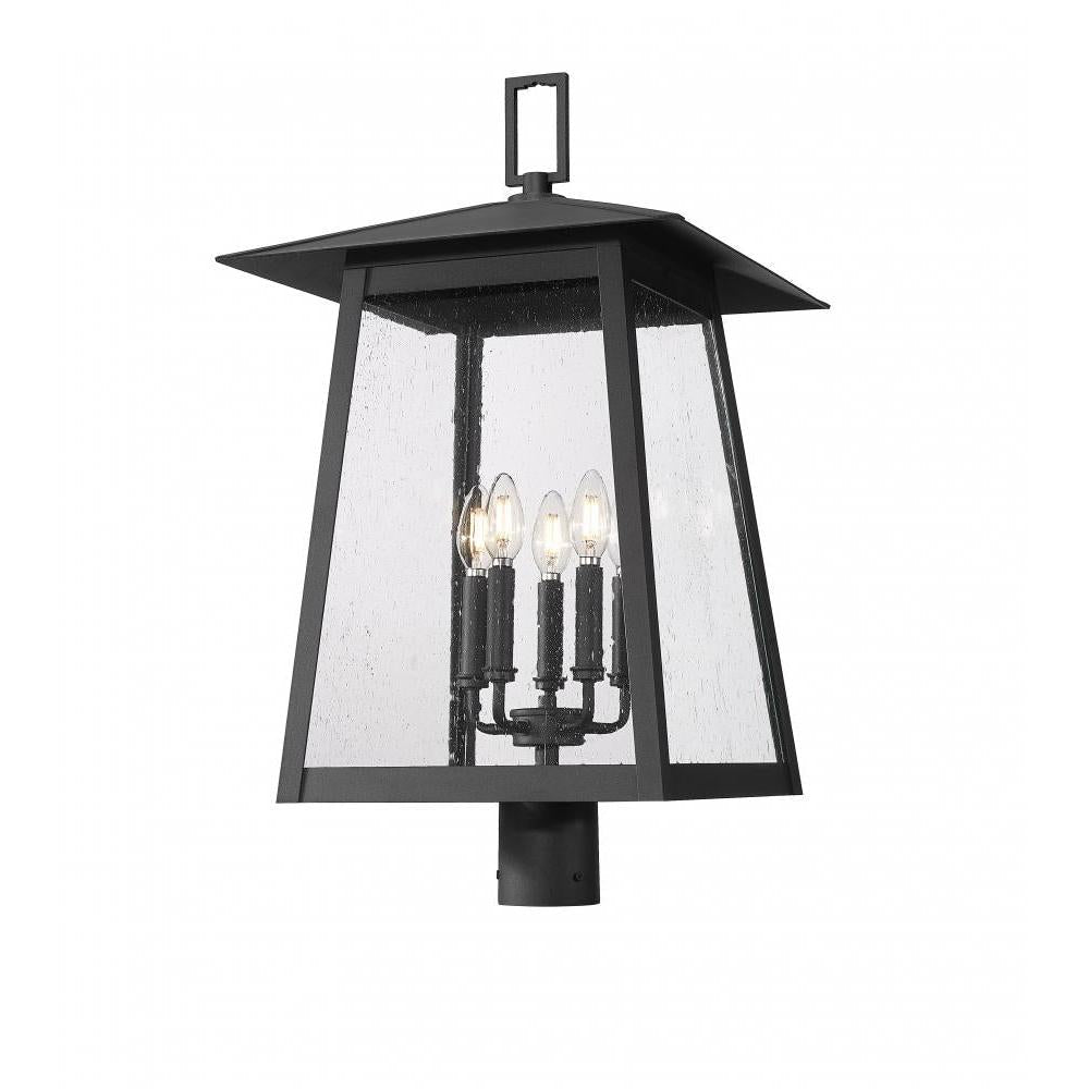 5 Light Outdoor Post Mount Fixture-Clear Seedy