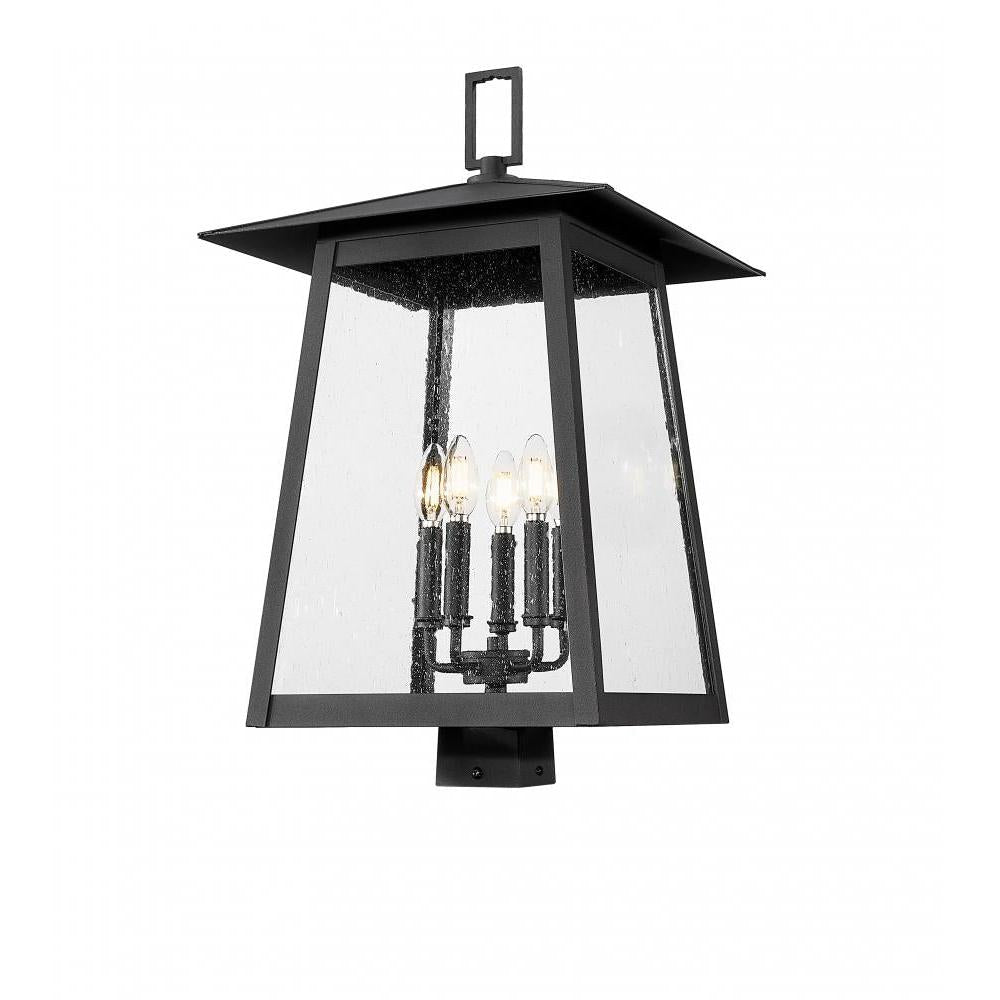 5 Light Outdoor Post Mount Fixture-Clear Seedy