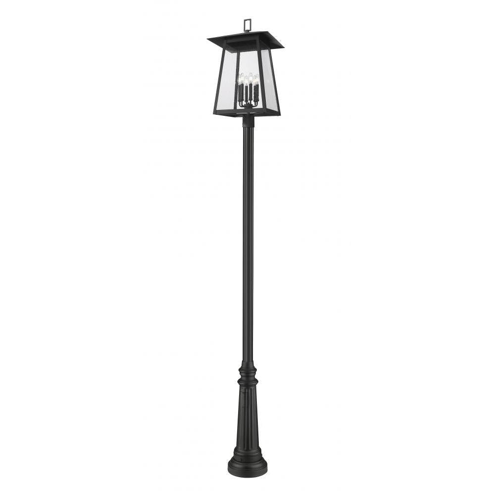 6 Light Outdoor Post Mounted Fixture-Clear Seedy