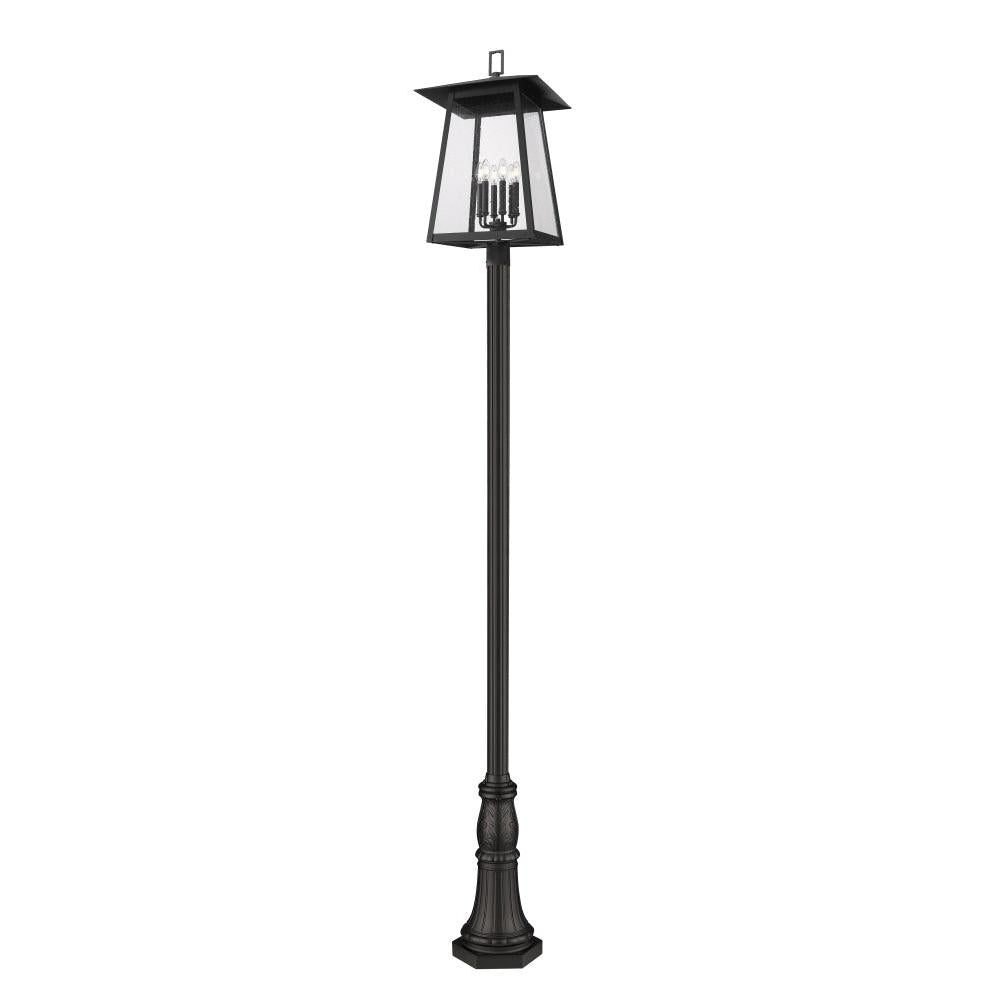 6 Light Outdoor Post Mounted Fixture-Clear Seedy