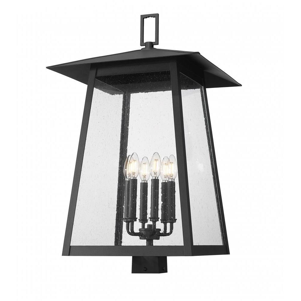 6 Light Outdoor Post Mount Fixture-Clear Seedy