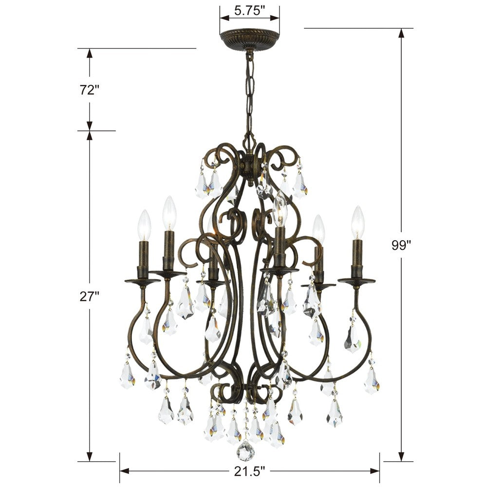 Crystorama ASHTON 5016-EB-CL-MWP Chandelier Contemporary - English Bronze