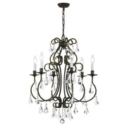 Crystorama Ashton 5016-EB-CL-S – 21.5 Inch – 6 Light – Chandelier – Clear Crystal – English Bronze – Damp Rated