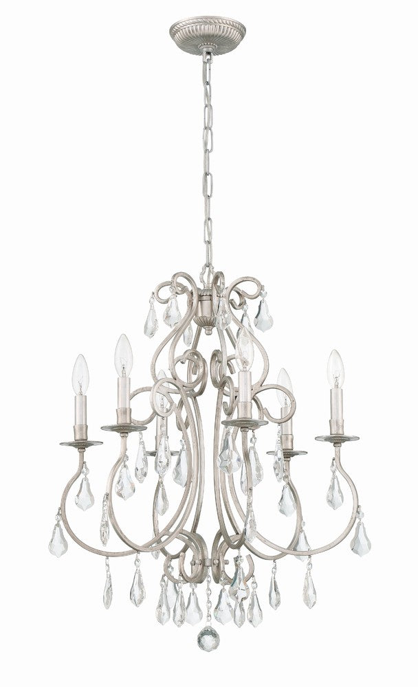 Crystorama ASHTON 5016-OS-CL-MWP Chandelier Contemporary - Olde Silver