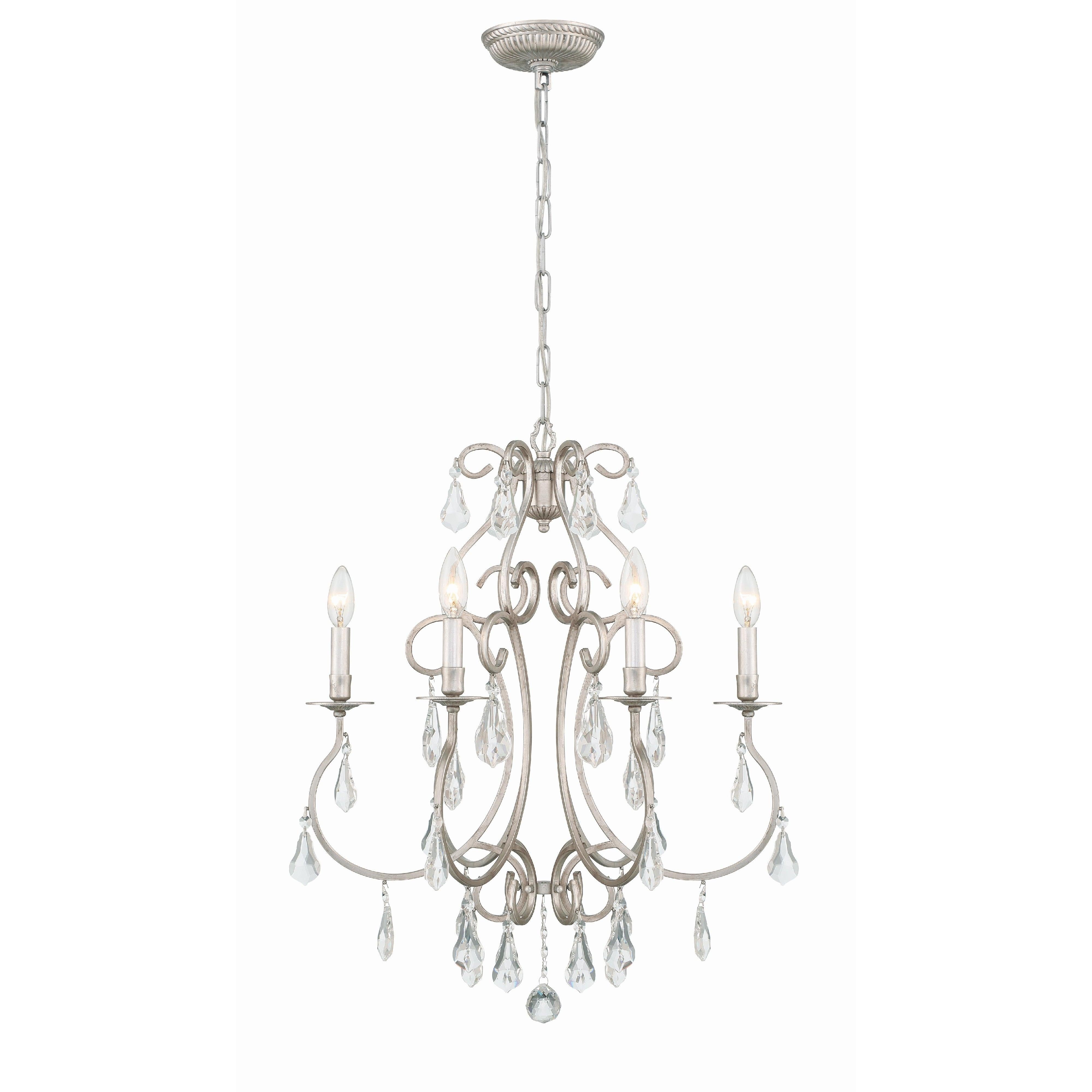Crystorama Ashton 5016-OS-CL-MWP – 21.5 Inch – 6 Light – Chandelier – Clear Crystal – Olde Silver – Damp Rated