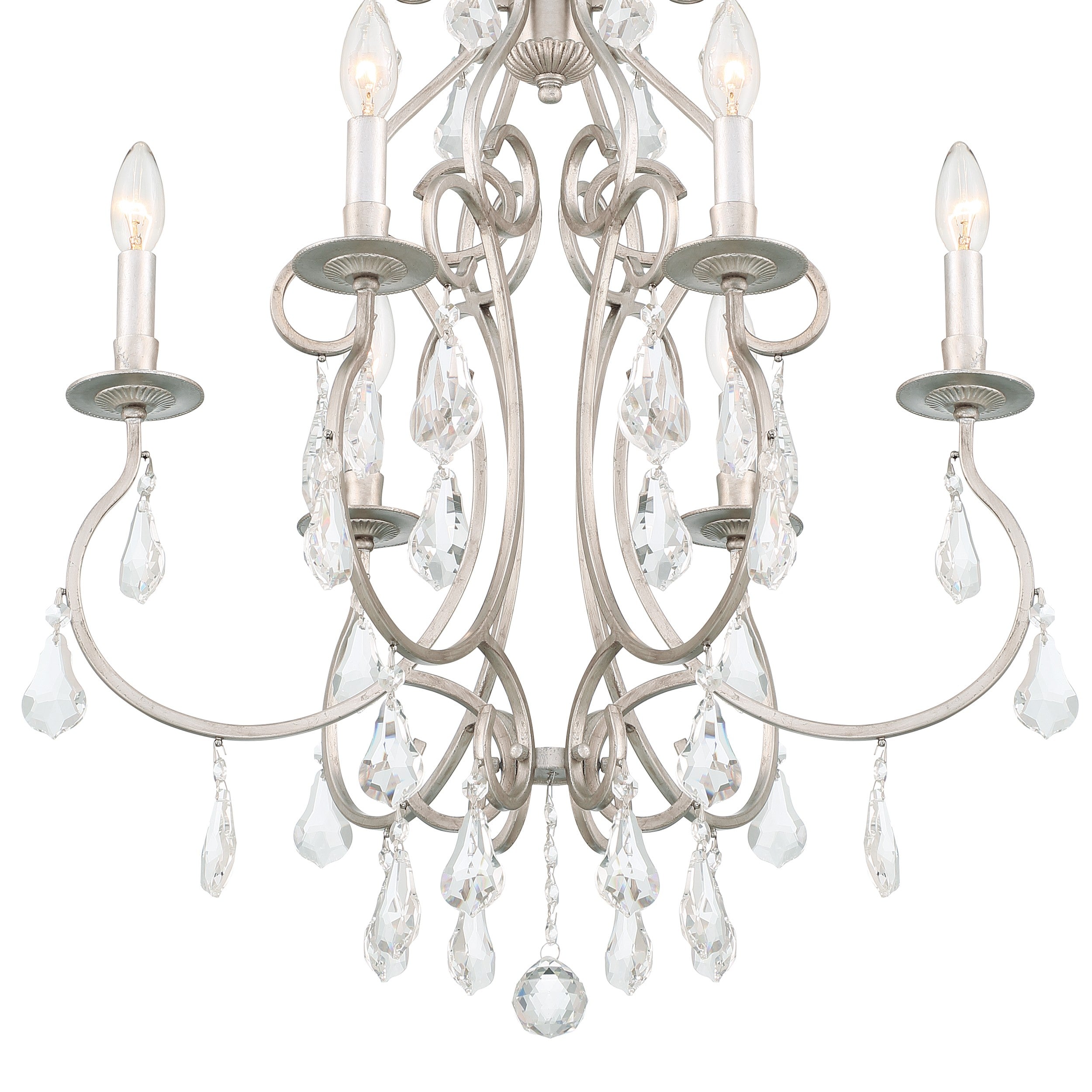 Crystorama Ashton 5016-OS-CL-MWP – 21.5 Inch – 6 Light – Chandelier – Clear Crystal – Olde Silver – Damp Rated