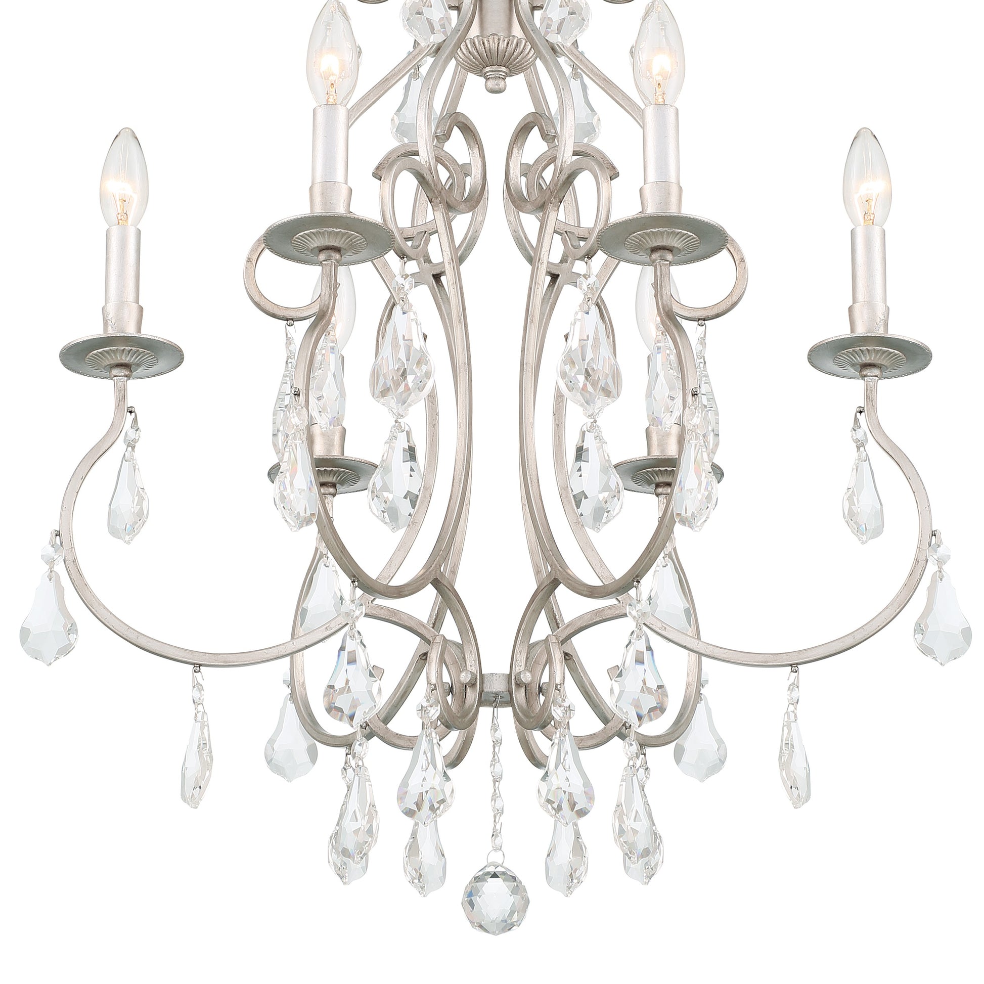 Crystorama Ashton 5016-OS-CL-S – 21.5 Inch – 6 Light – Chandelier – Clear Crystal – Olde Silver – Damp Rated