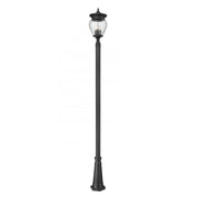 4 Light Outdoor Post Mounted Fixture-Clear Ribbed