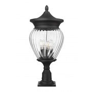 4 Light Outdoor Pier Mounted Fixture-Clear Ribbed