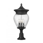 4 Light Outdoor Pier Mounted Fixture-Clear Ribbed