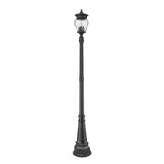 4 Light Outdoor Post Mounted Fixture-Clear Ribbed