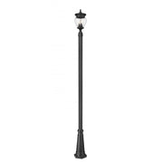 3 Light Outdoor Post Mounted Fixture-Clear Ribbed