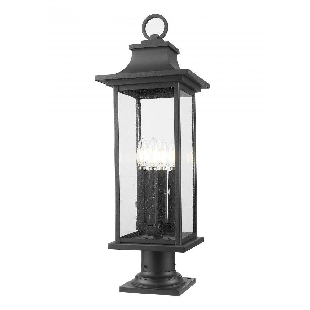 4 Light Outdoor Pier Mounted Fixture-Clear Seedy
