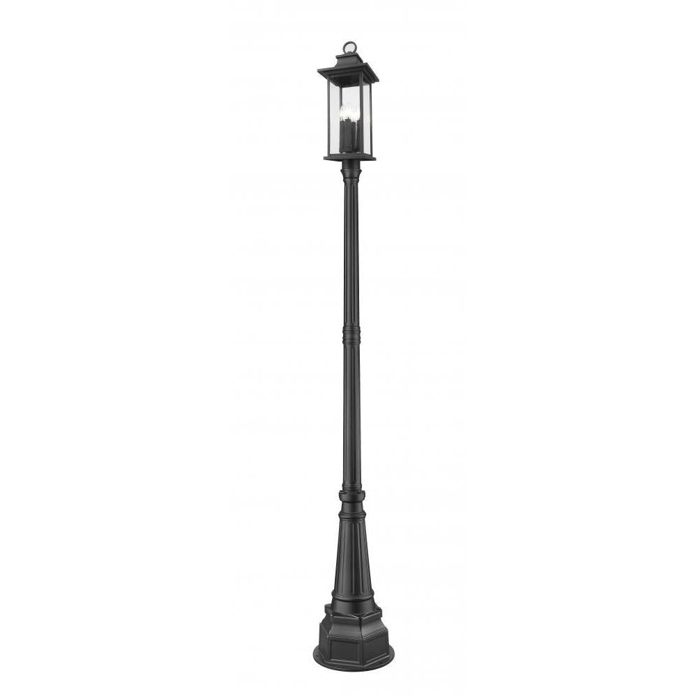 4 Light Outdoor Post Mounted Fixture-Clear Seedy